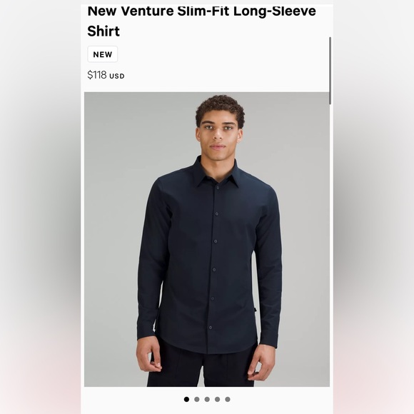 lululemon athletica Other - Lululemon New Venture Slim-Fit Long Sleeve Shirt
